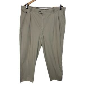 Men's EZ's Haggar Khaki Slacks Sz 42x32 Straight Leg Casual Office Career